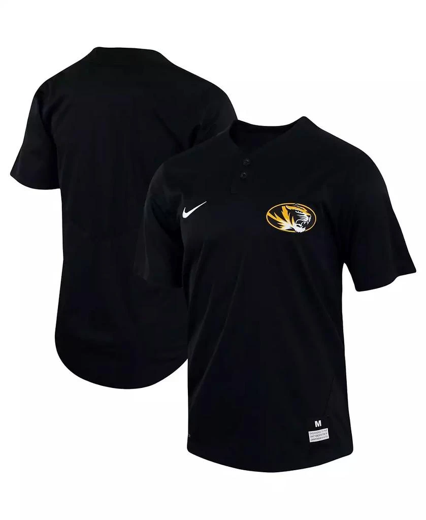 NIKE Men's Black Missouri Tigers Two-Button Replica Baseball Jersey 1
