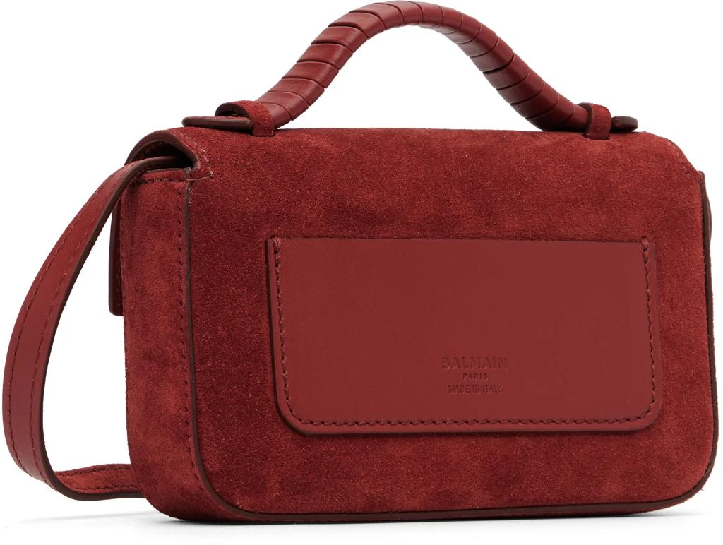 Balmain Burgundy Suede B-Buzz 17 Mini Bag 3