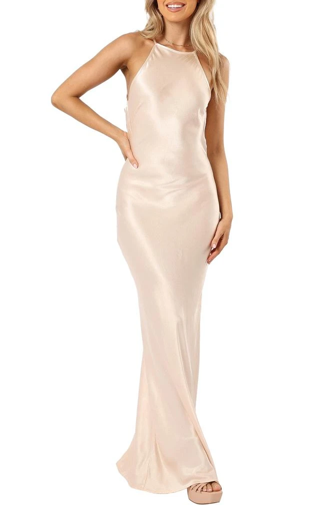 Petal & Pup Kaye Satin Halter Dress 1