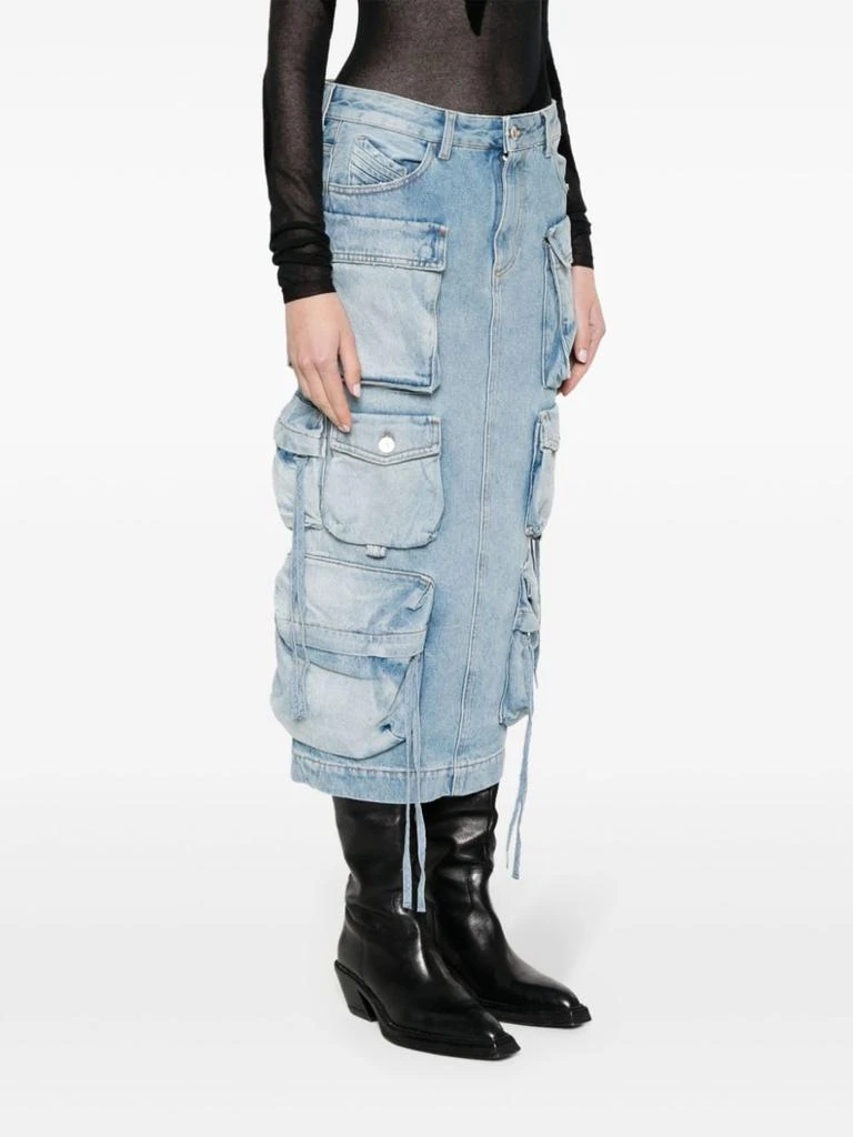 The Attico THE ATTICO - Denim Cargo Midi Skirt 5