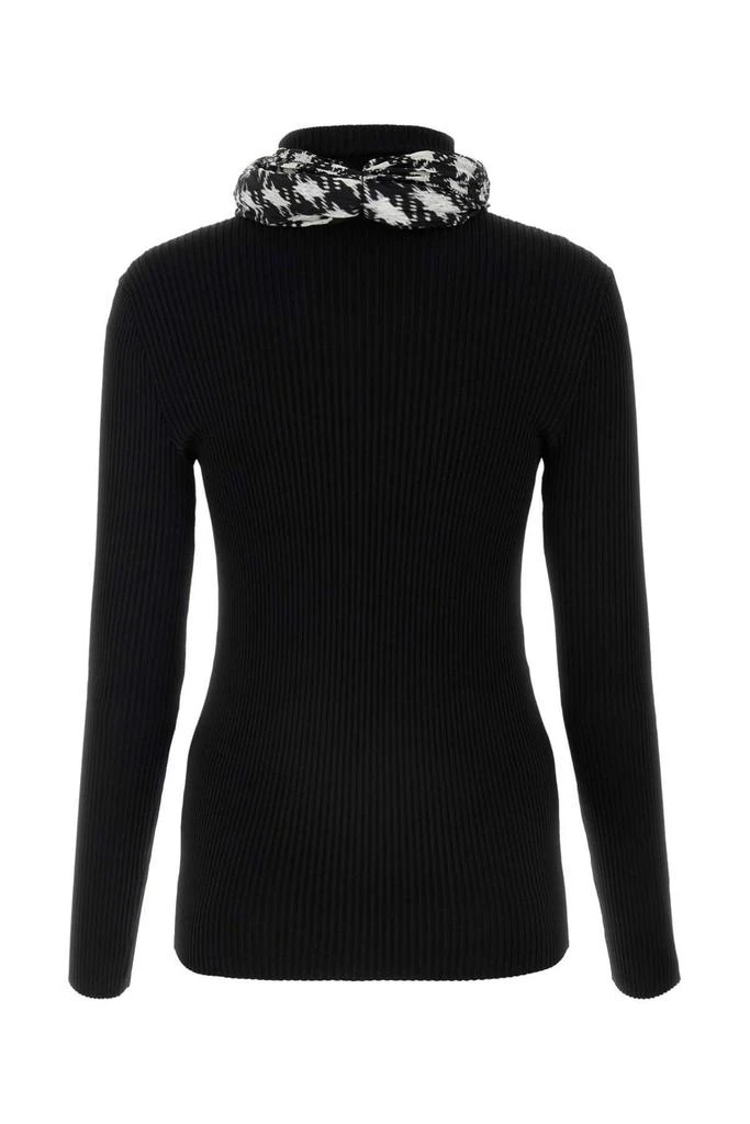 Burberry Burberry Scarf-Detailed High-Neck Ribbed Jumper 2