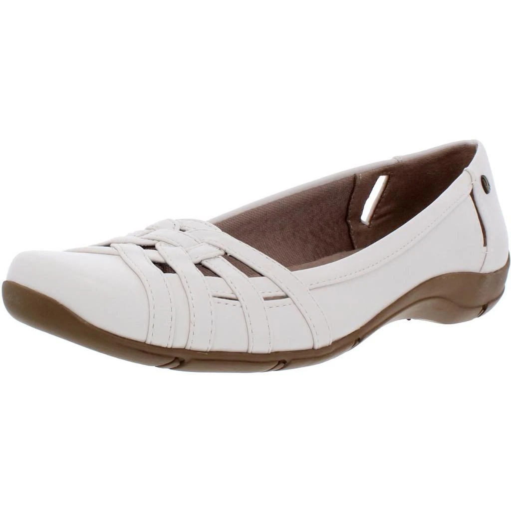 LifeStride Diverse  Womens Faux Leather Square Toe Flats 3
