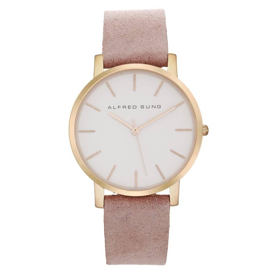 Alfred Sung Ultra Slim Quartz White Dial Watch AS4000RSD-4A