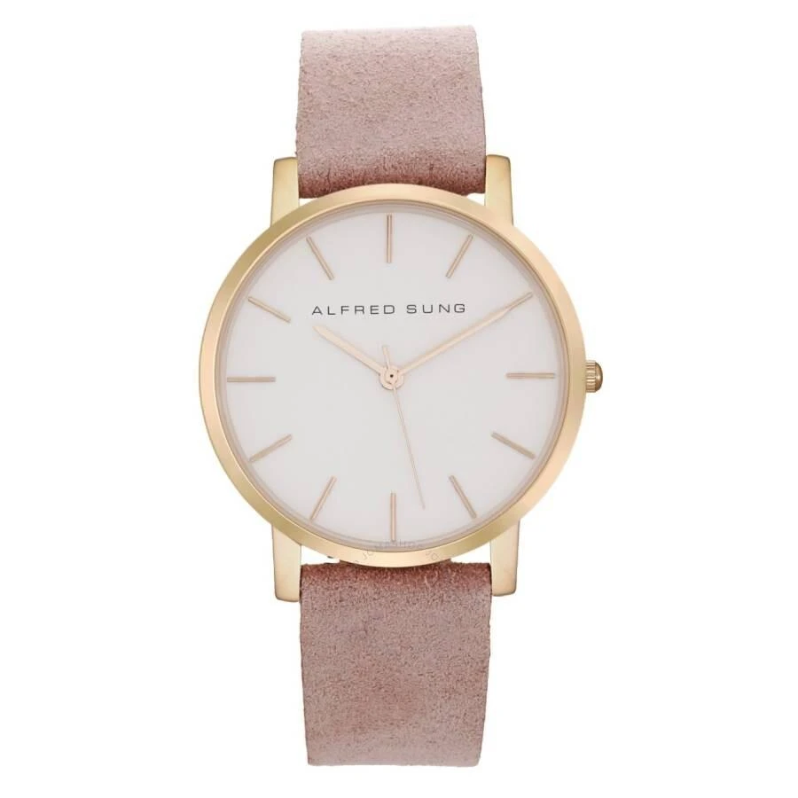 Alfred Sung Ultra Slim Quartz White Dial Watch AS4000RSD-4A 1