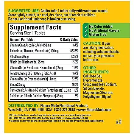 Nature Made Nature Made Super B-Complex Tablets for Metabolic Health 460 ct. 8