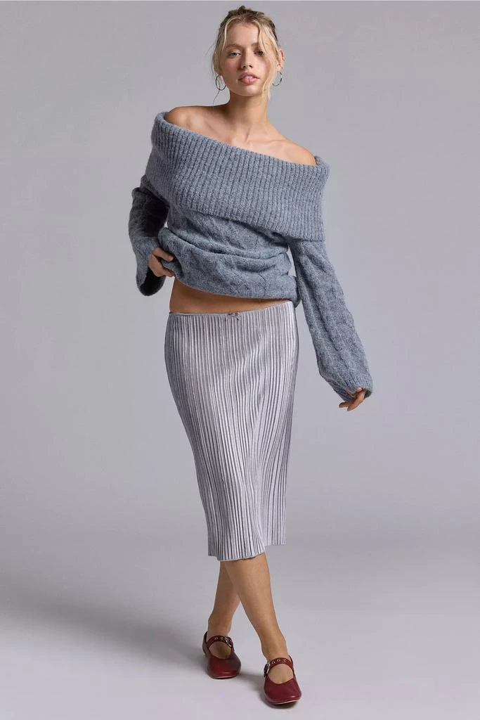 Urban Renewal ReMADE By UO Remnants Shimmer Knee Length Skirt 1