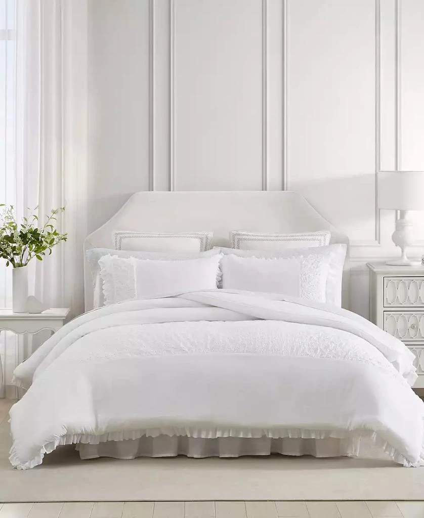 Laura Ashley Eyelet Ruffle Microfiber 2 Piece Comforter Set