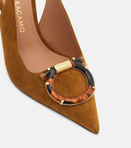 Salvatore Ferragamo Sara suede slingback pumps 5