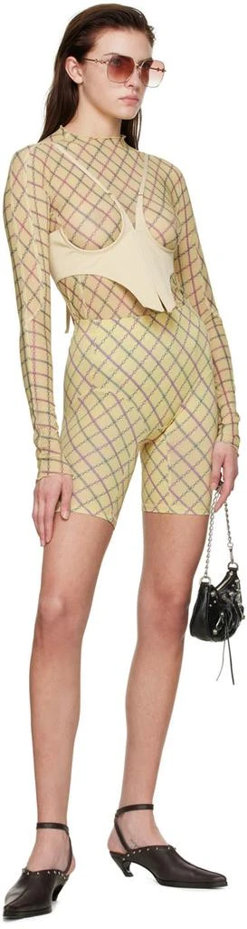 KNWLS Yellow Polyester Shorts 4