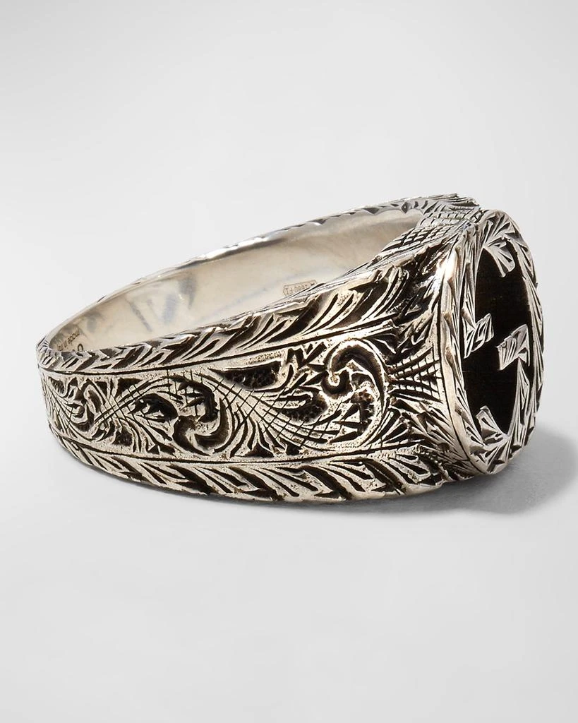 Gucci Men's Interlocking GG Sterling Silver Paisley Ring, Size 11.5 4