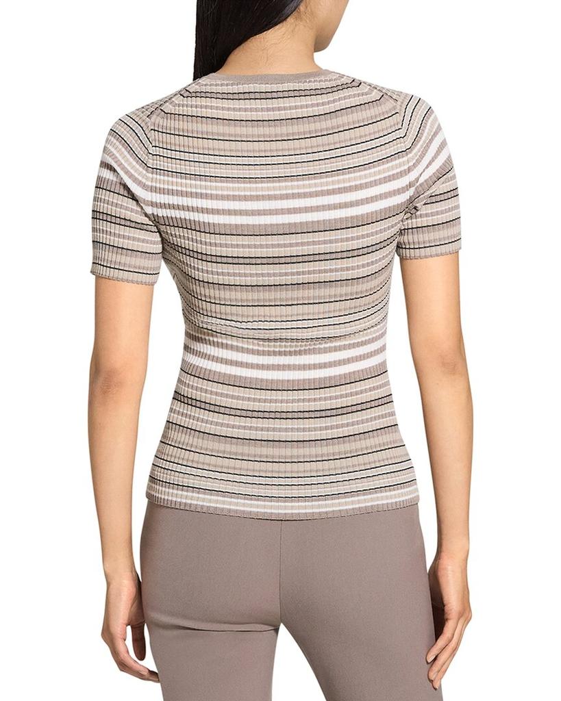 Theory Rib Stripe Wool T-Shirt