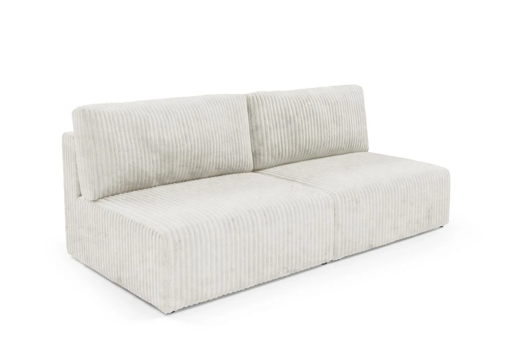 预计3周后发货 Nazar Home Canapé Droit Convertible 3 Places - Elior - Velours Beige 3