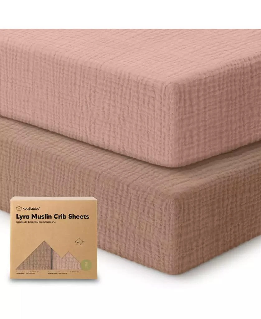 KeaBabies Lyra Muslin Crib Sheets for Boys, Girls, 2pk 52x28 Cotton Baby Crib Mattress Sheets Fitted, Soft, Breathable