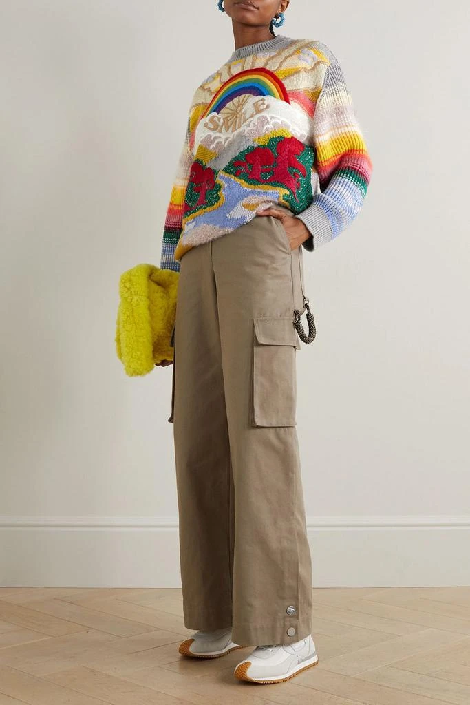 Stella McCartney Festive Smile embroidered intarsia wool-blend sweater 2