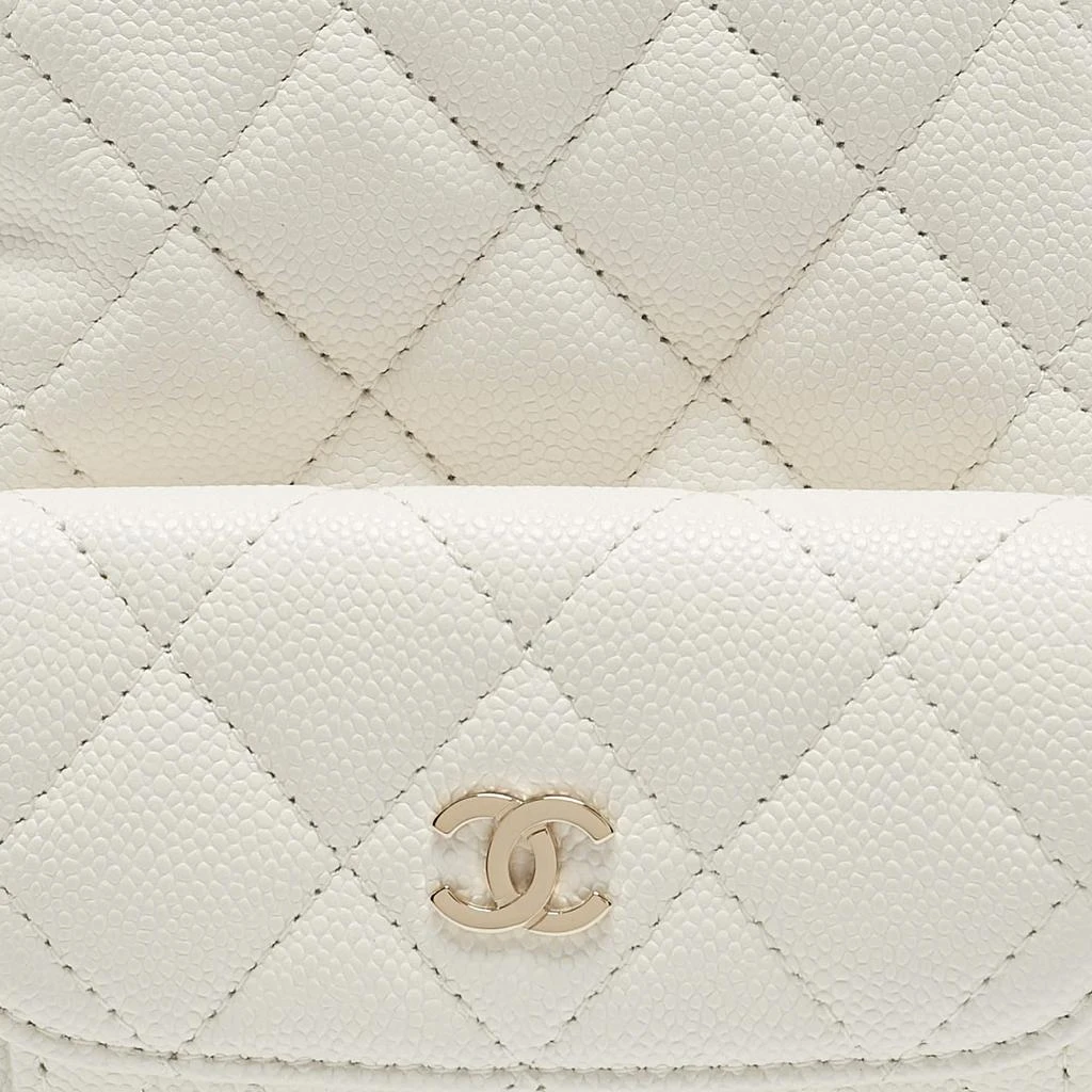 Chanel Chanel White Quilted Caviar Leather Mini CC Classic Backpack 5