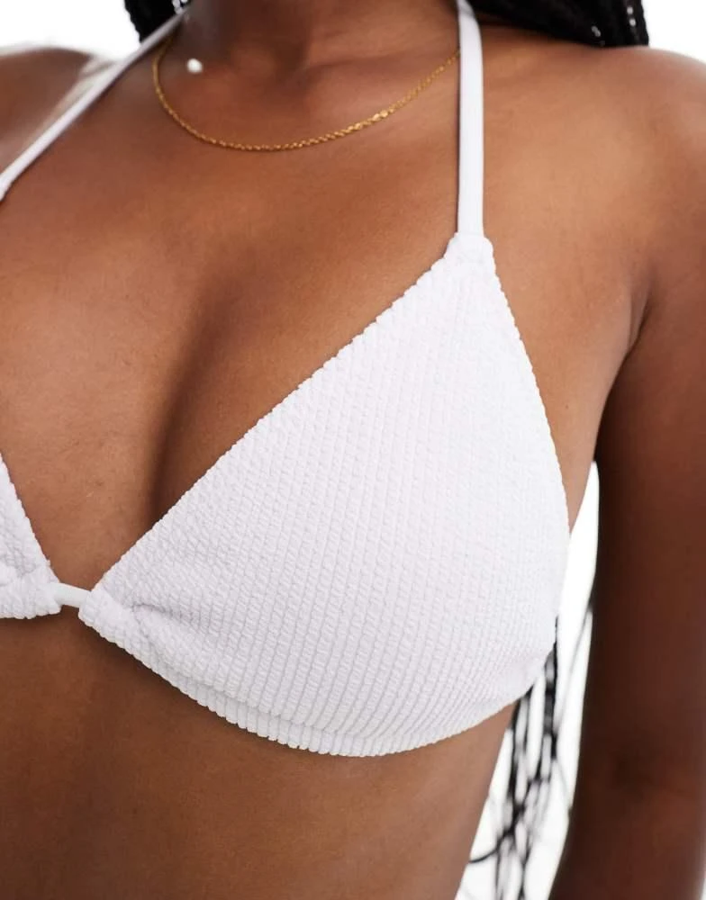 Cotton:On Cotton On triangle bikini top in white crinkle 4