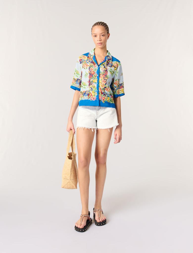 Maje Maje Woman's viscose Patterned cropped shirt for Spring/Summer