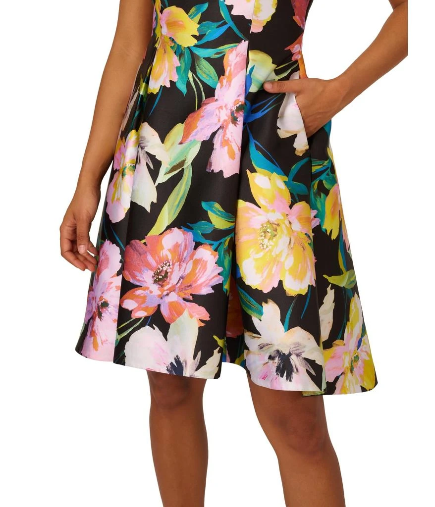 Adrianna Papell Printed Mikado Short Dress 4