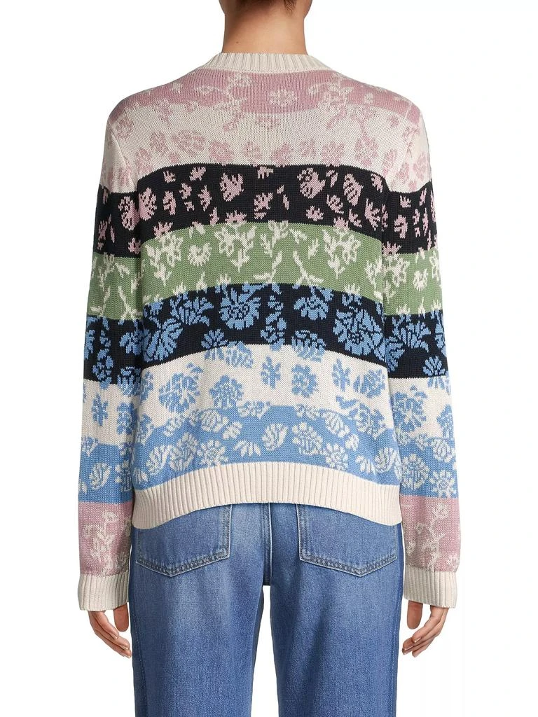 Weekend Max Mara Fleres Floral Striped Cotton Sweater 5