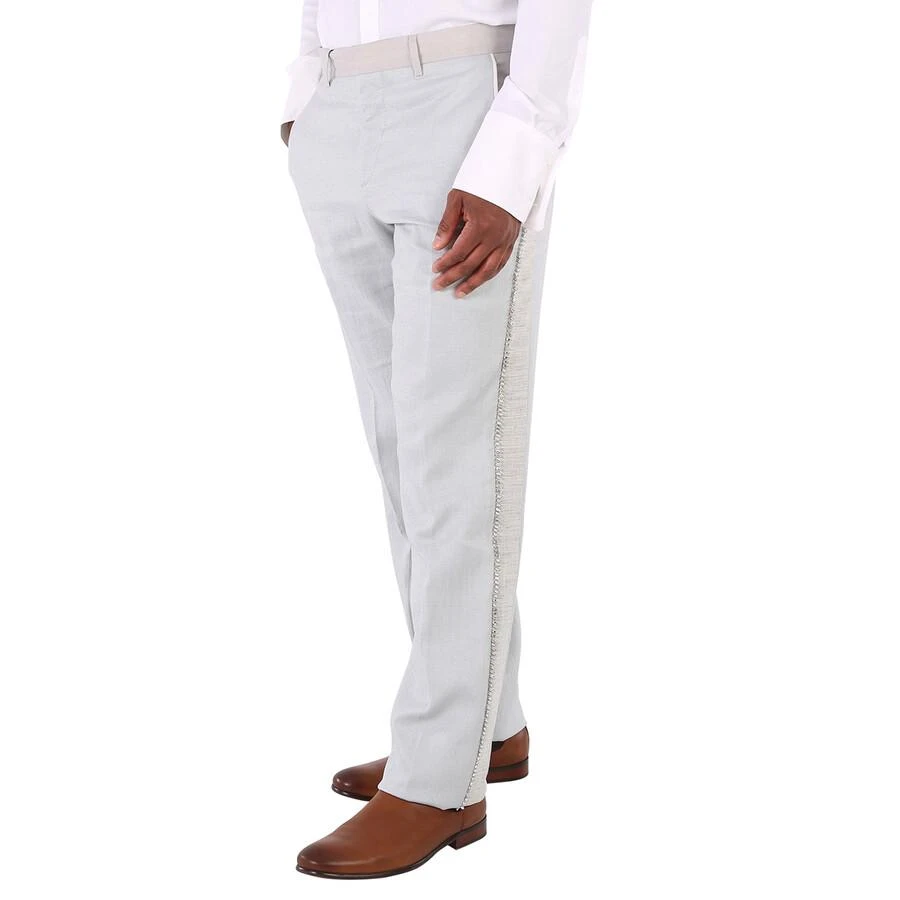 Burberry Burberry Men's Light Pebble Grey English Fit Crystal Embroidered Technical Linen Trousers, Brand Size 50 (Waist Size 34.3") 2