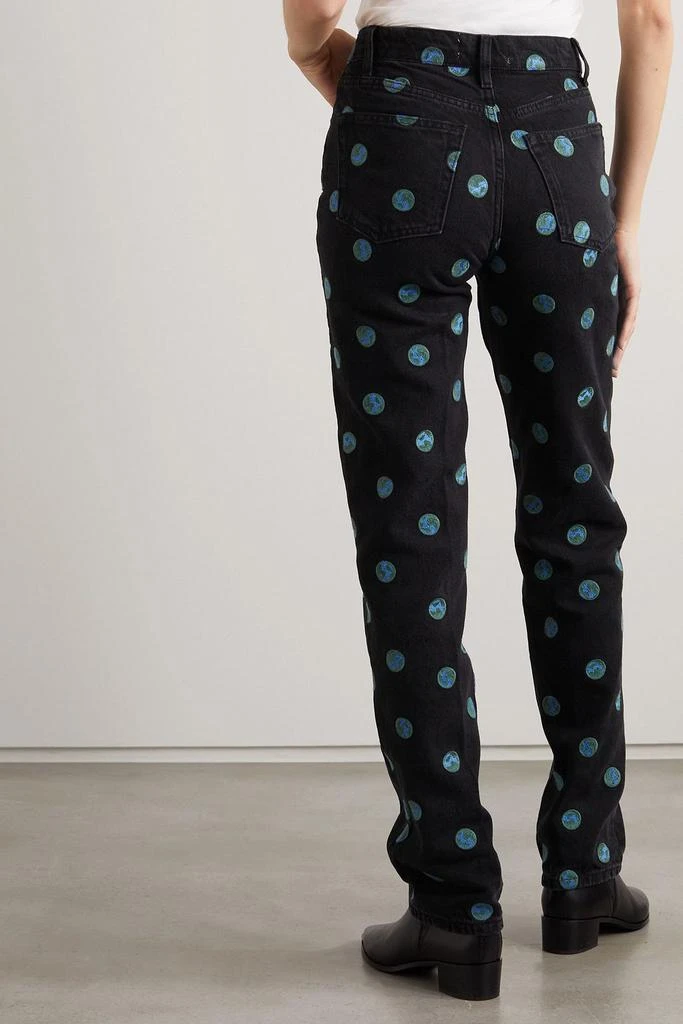 Reformation Earth embroidered high-rise straight-leg jeans 3