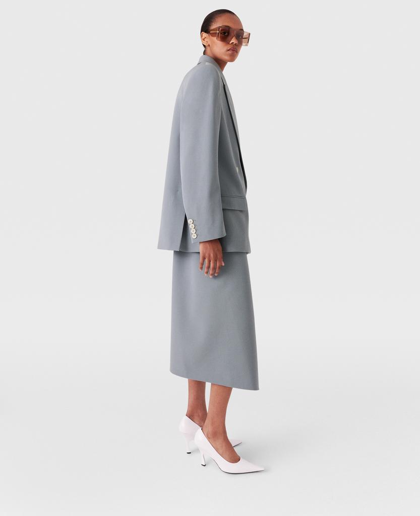 Stella McCartney Stella McCartney - Falabella Chain Wool Midi Skirt, Woman, Mist, Size: 42