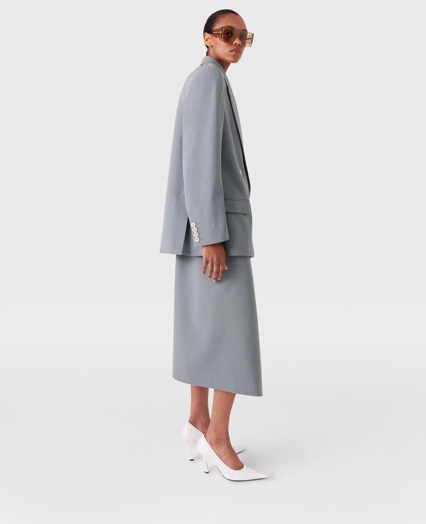Stella McCartney Stella McCartney - Falabella Chain Wool Midi Skirt, Woman, Mist, Size: 42 1