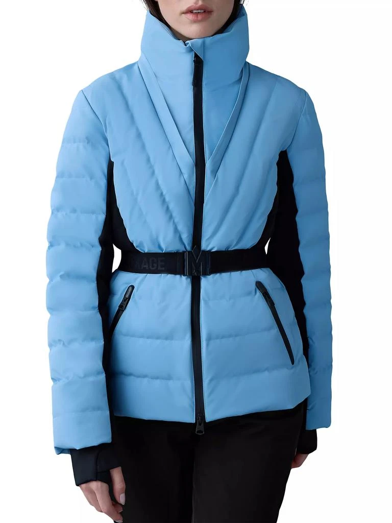 Mackage Elita Belted Down Ski Jacket With Shearling Hood 6