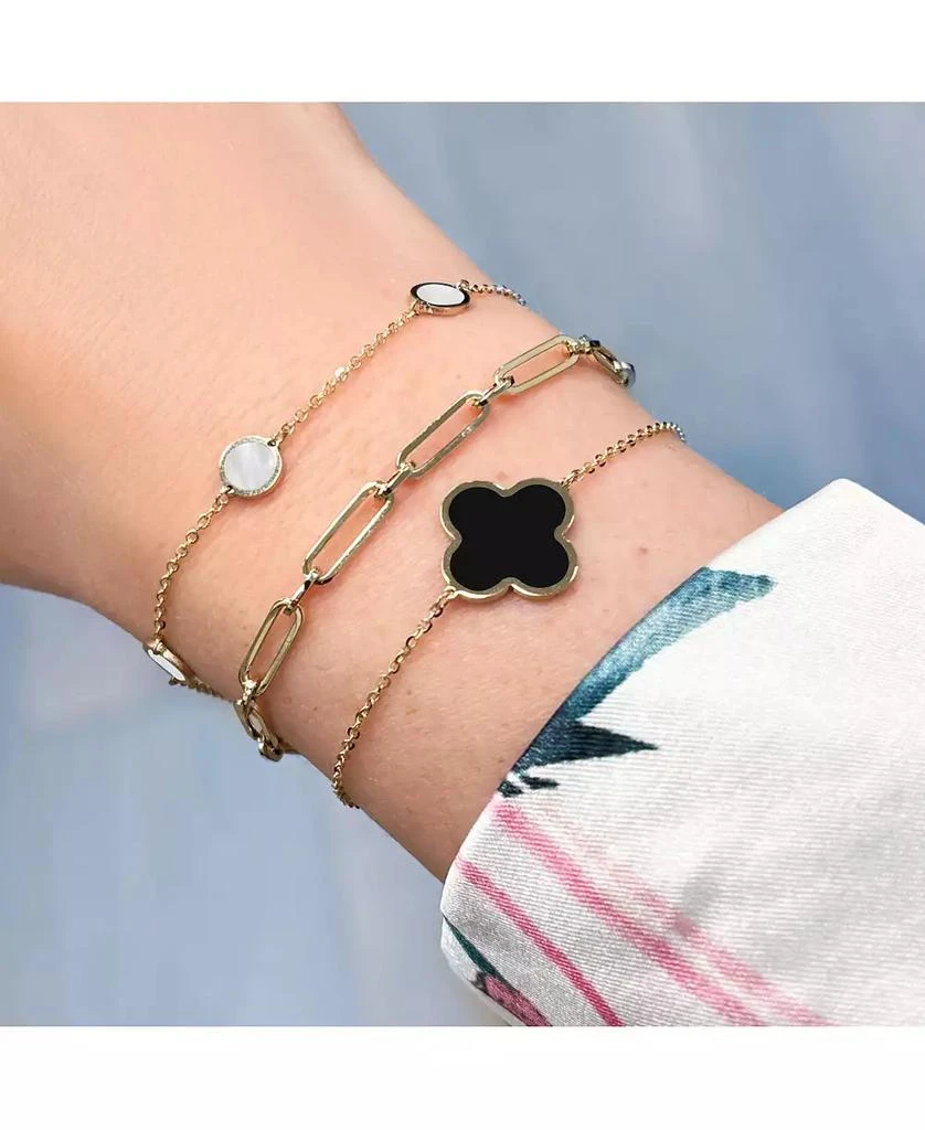 The Lovery Mother of Pearl Bubble Chain Bracelet 14K Gold 3