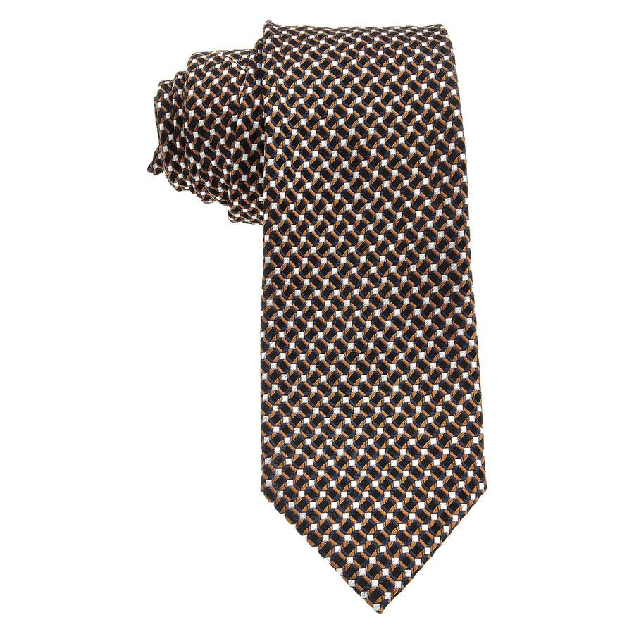 Zegna Geometric Pattern Silk Tie 1