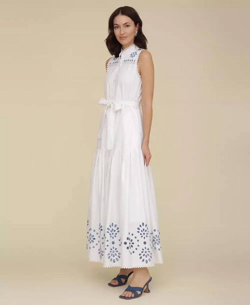 Avec Les Filles Women's Cotton Sleeveless Eyelet Maxi Dress 3