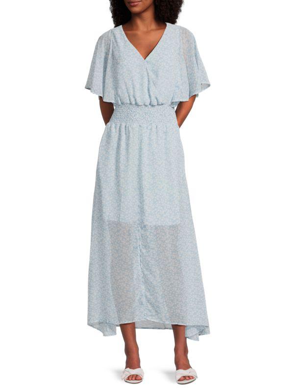 Lea & Viola ​Floral Smocked-Waist Maxi Dress