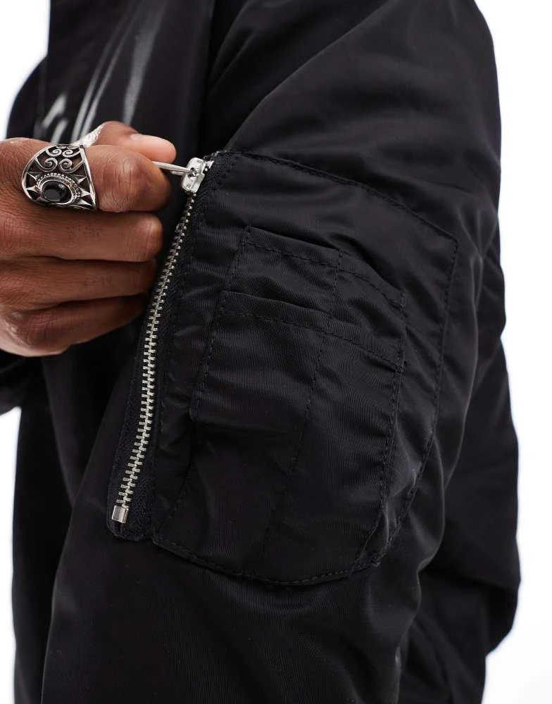 ASOS ASOS DESIGN oversized MA1 bomber jacket in black 3