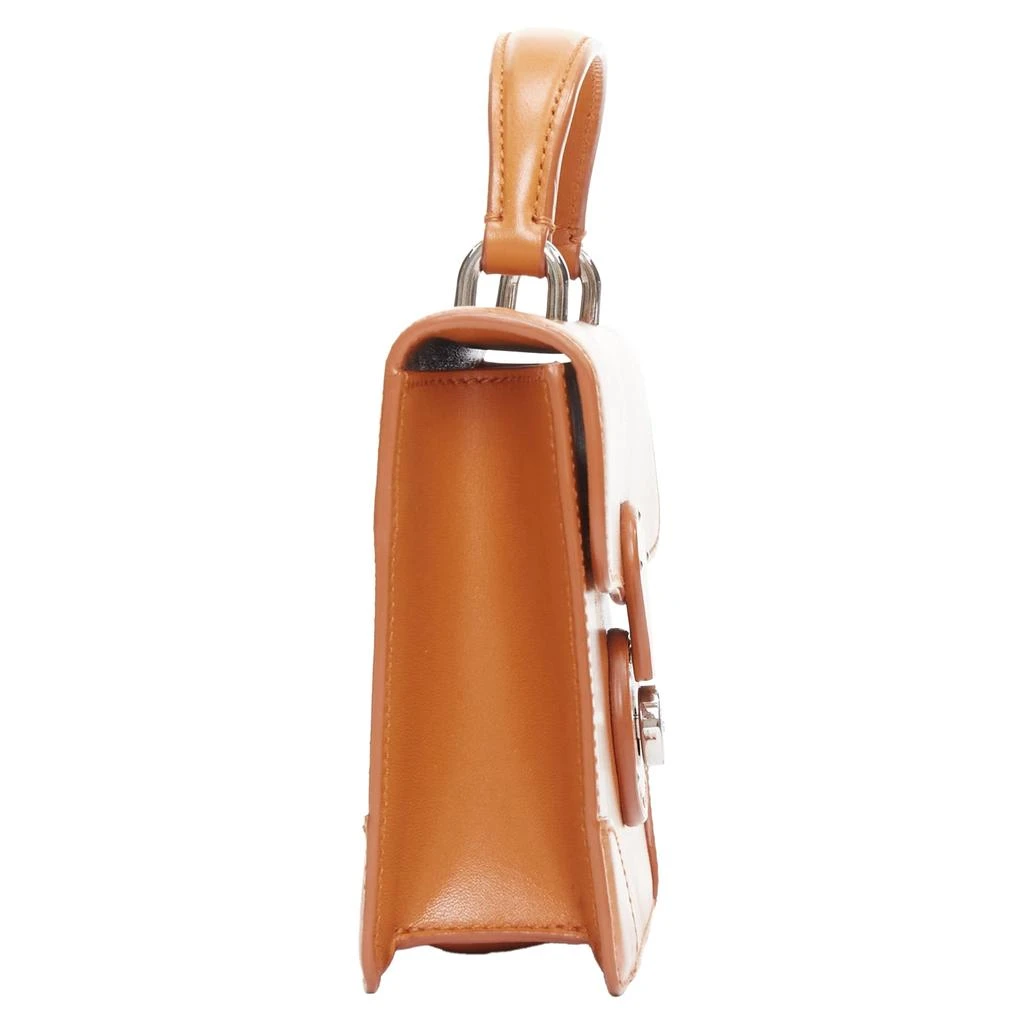 Ralph Lauren Ricky tan leather hardware top handle crossbody satchel bag 4