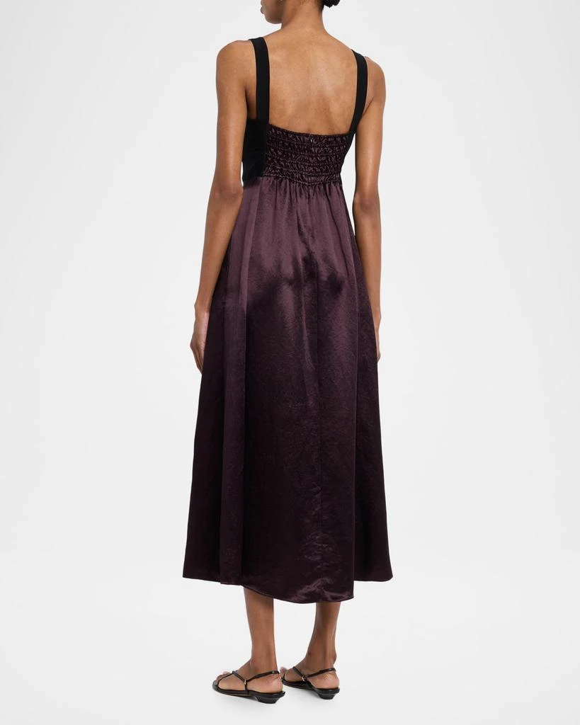 MARIA MCMANUS Sleeveless Lace Bustier Silk Midi Dress 3