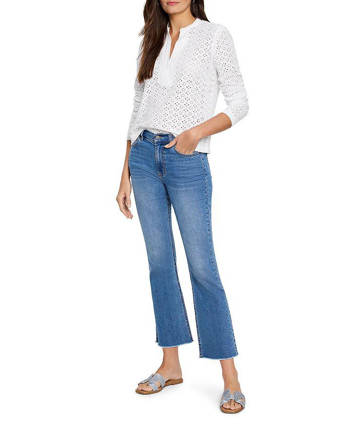NIC+ZOE Knit Eyelet Split Neck Top