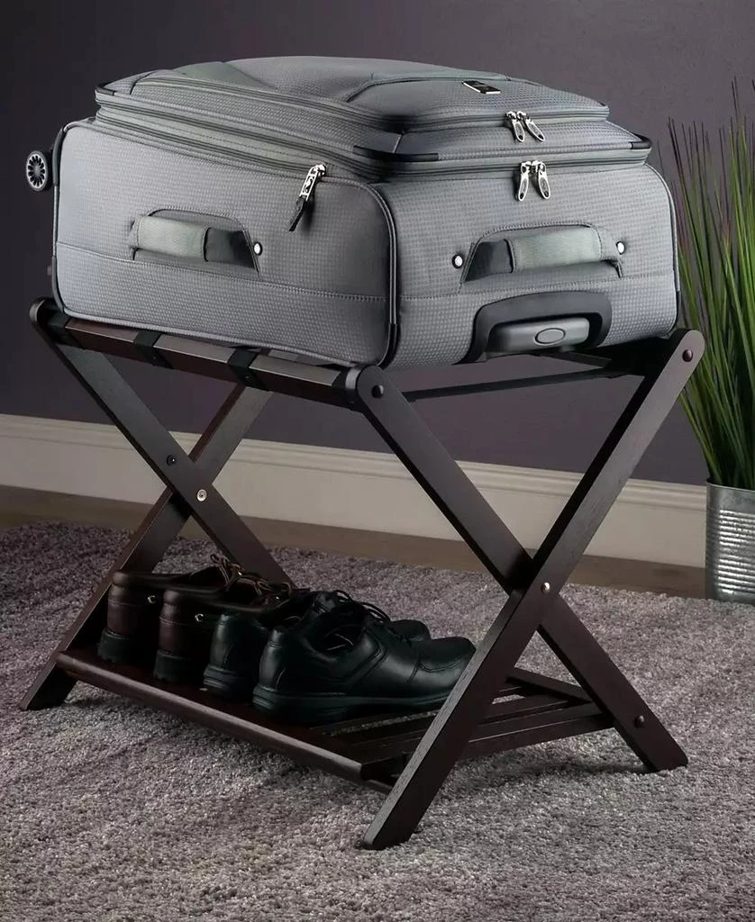 Winsome Remy Luggage Rack with Shelf In Cappuccino 6