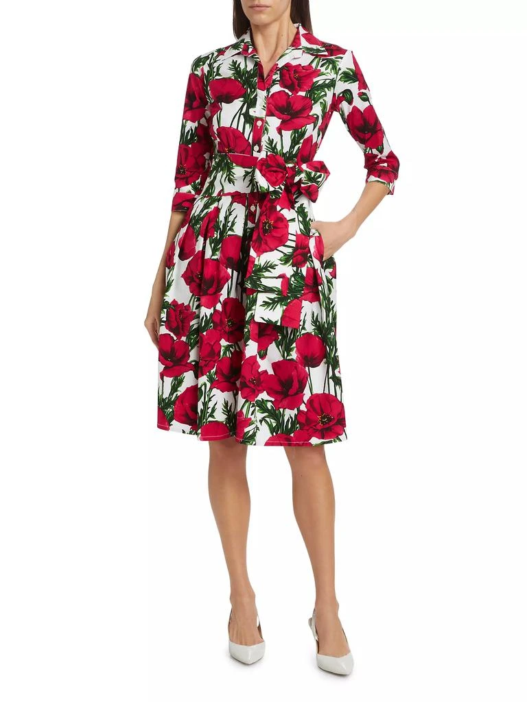SAMANTHA SUNG Poppy Stretch Cotton Shirtdress 6