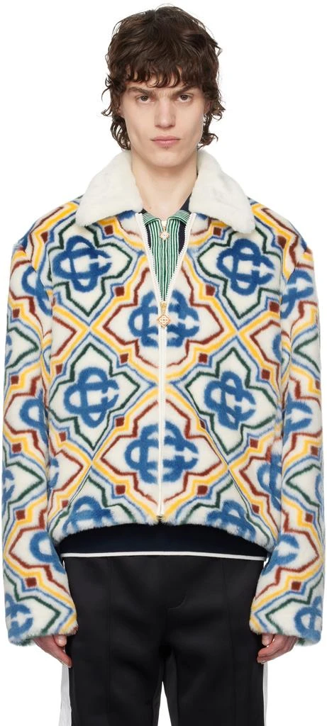 Casablanca Multicolor Jacquard Faux-Fur Jacket 1