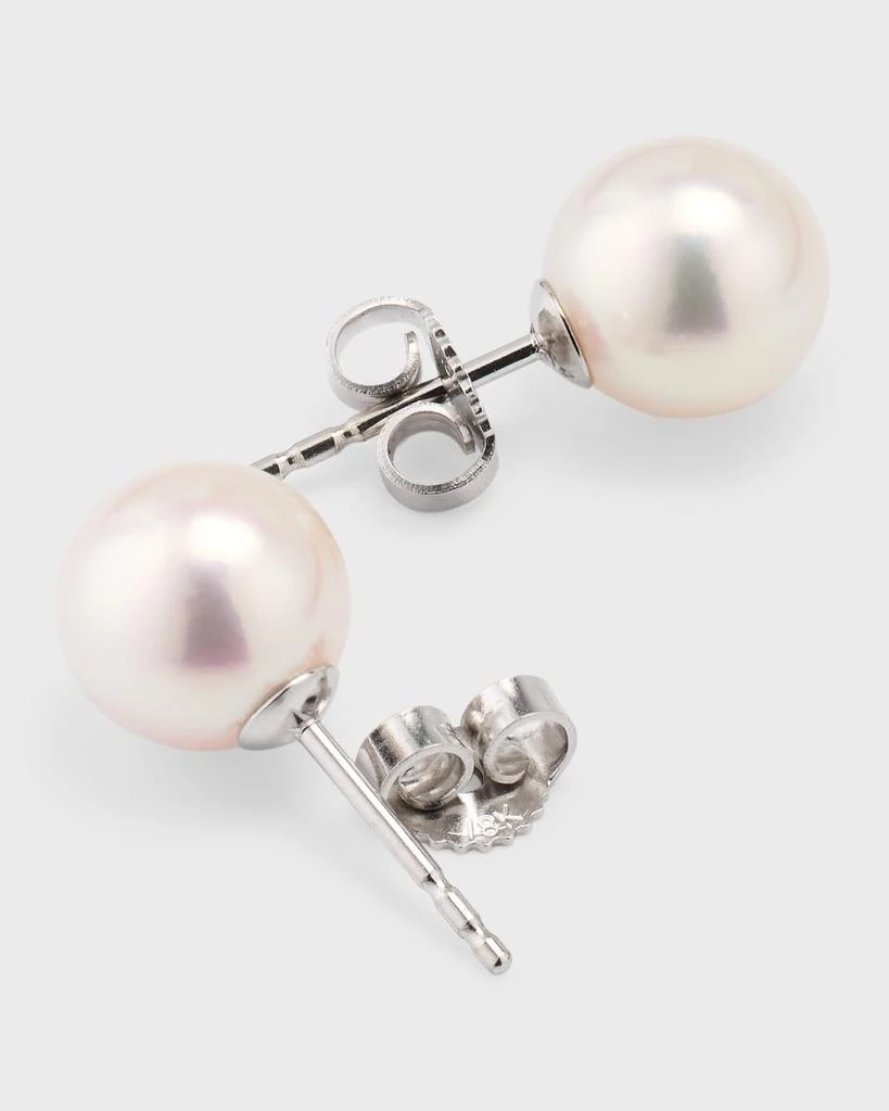 Assael Akoya Cultured 9mm 18K White Gold Pearl Stud Earrings 4