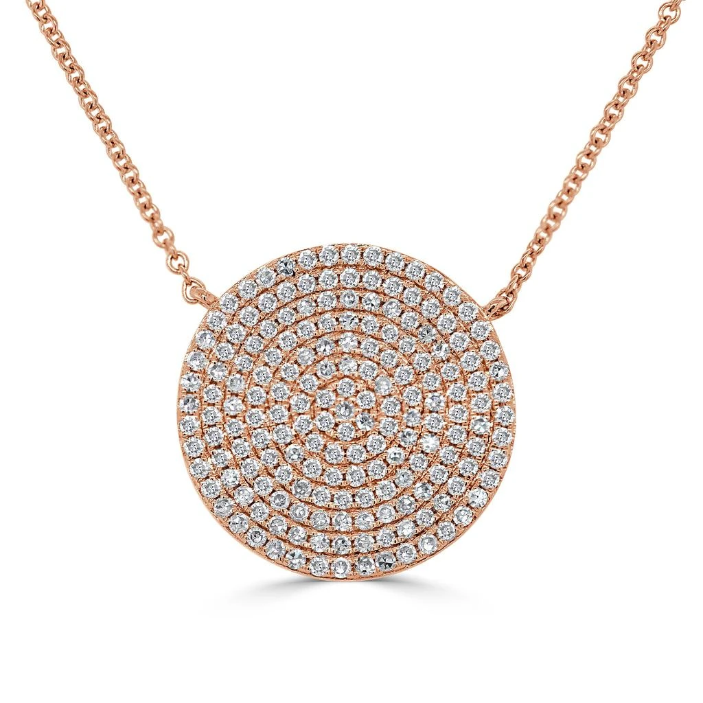 Sabrina Designs 14k Gold & Diamond Large Disc Necklace 4