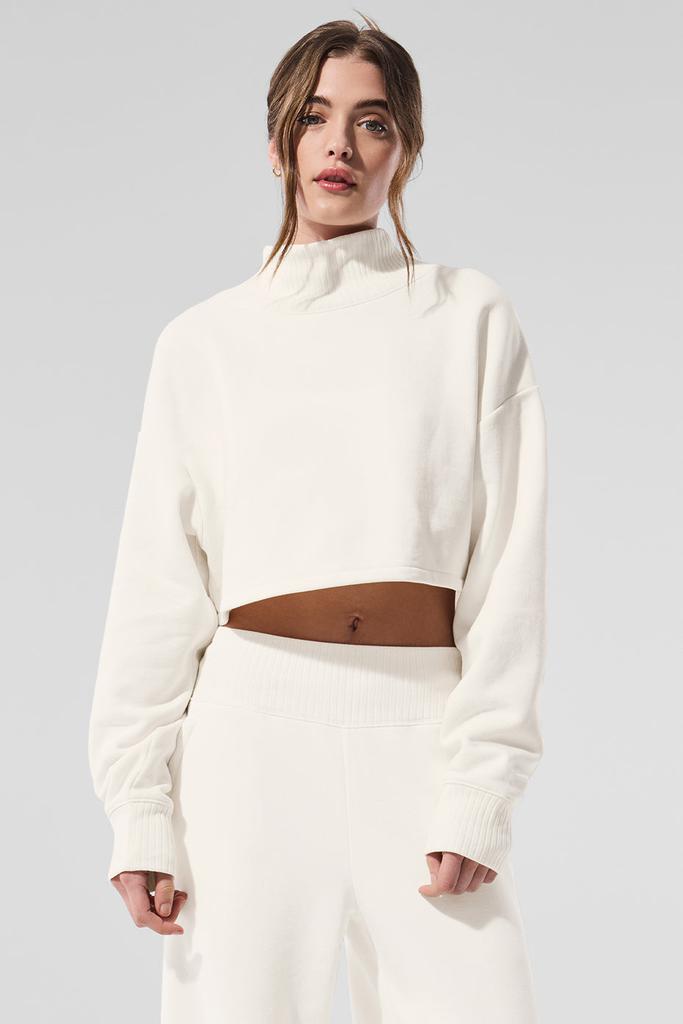 Alo Cropped Serenity Coverup - Ivory - Hoodies - Free Shipping