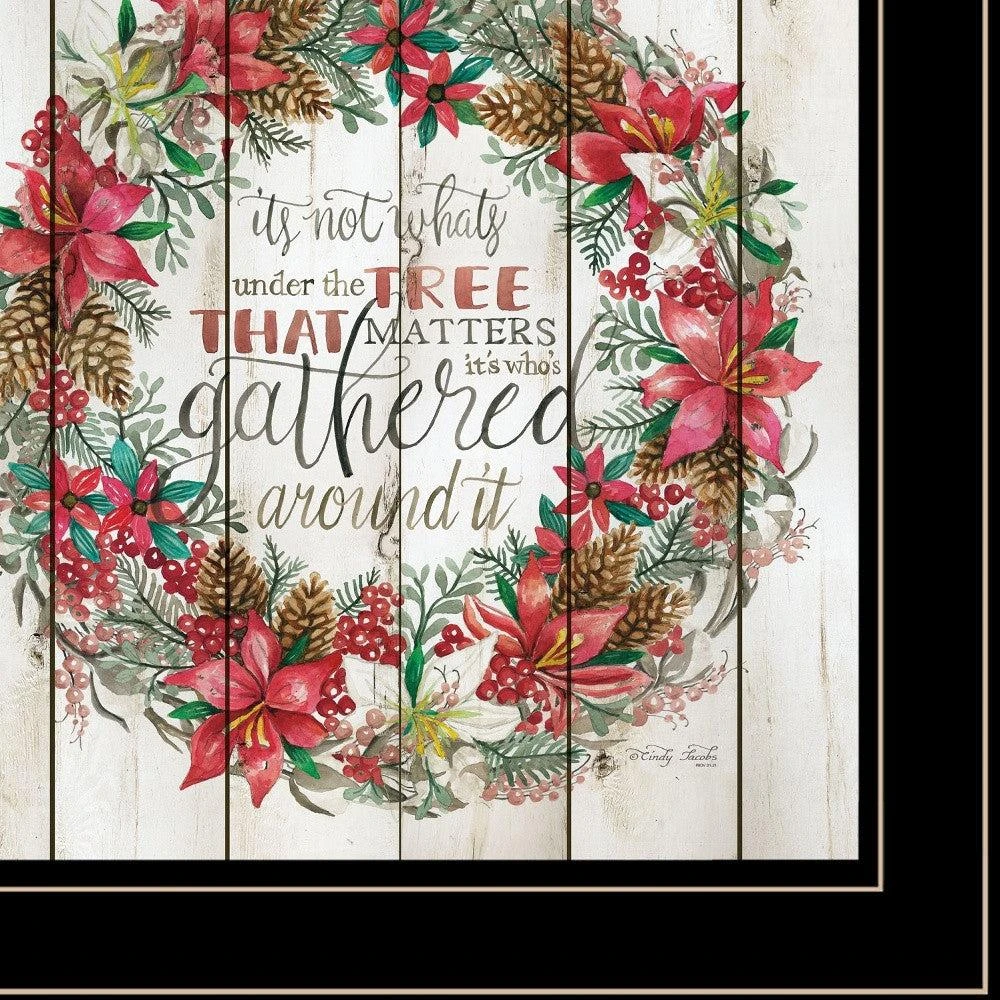 Hivvago Gathered Around the Tree 2 Black Framed Print Wall Art 2