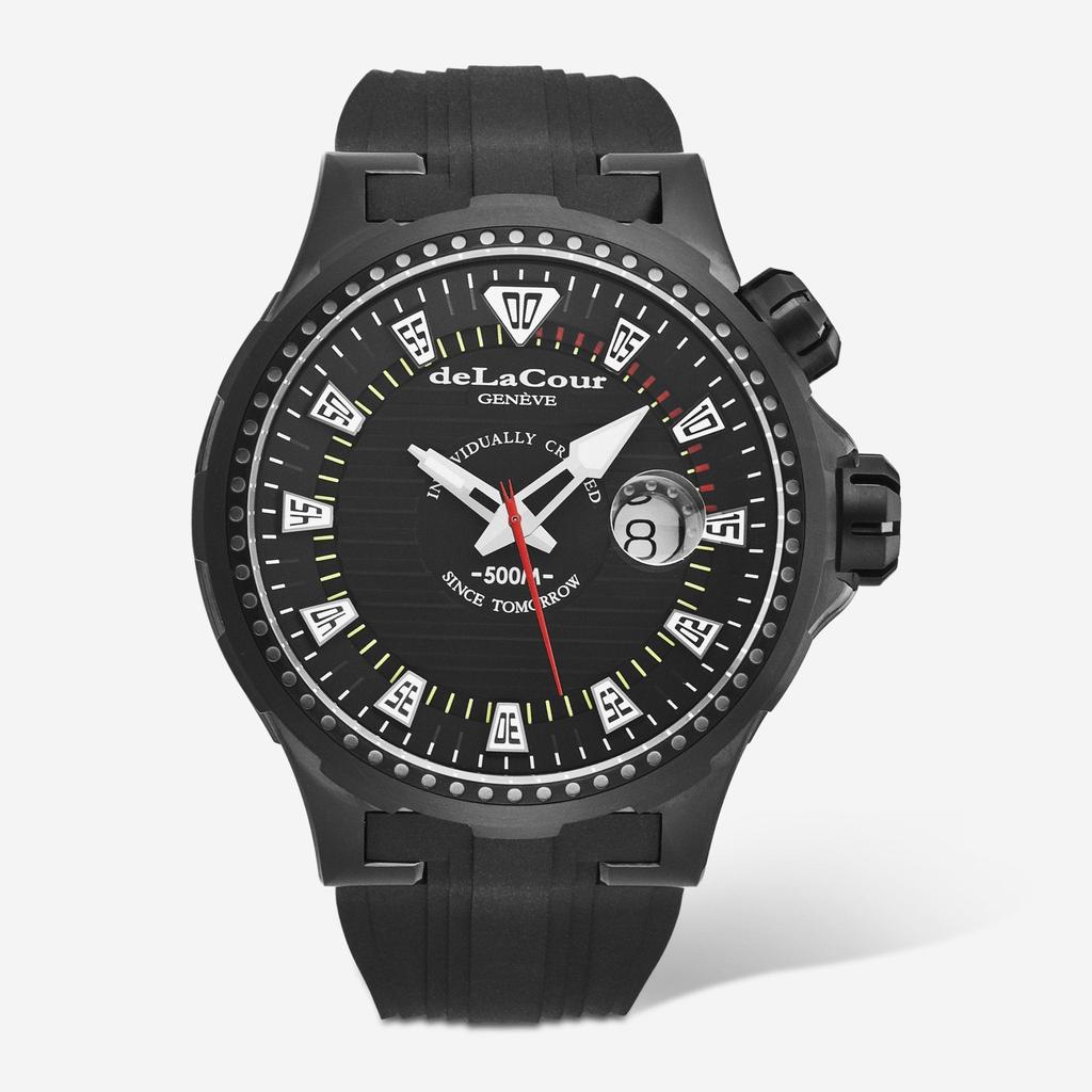 DeLaCour DeLaCour 'Promess' Deep Diver Titanium Black DLC Men's Automatic Watch WATI0041-1342