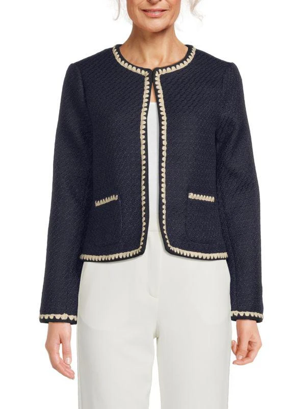 Wdny Scalloped Trim Bouclé Jacket 1