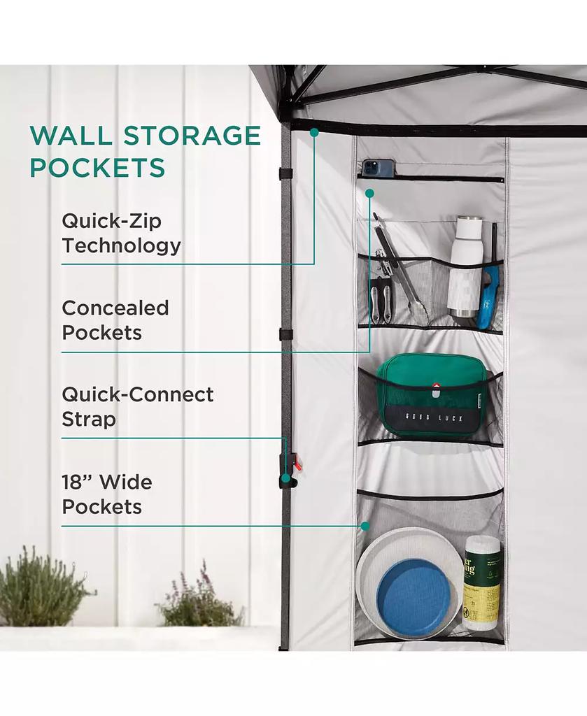 Best Choice Products 10x10ft Easy Setup Pop Up Canopy, Portable Tent w/ Side Wall, 1-Button Push, Case