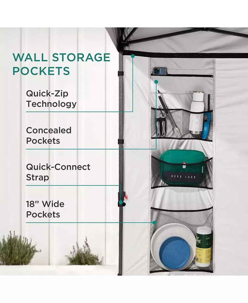 Best Choice Products 10x10ft Easy Setup Pop Up Canopy, Portable Tent w/ Side Wall, 1-Button Push, Case 2