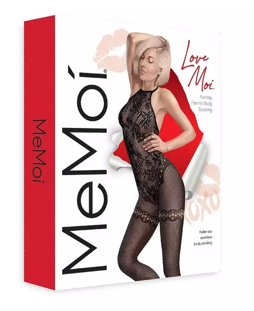 Memoi Women's Fantasy Fishnet Halter Top Seamless Body Stocking 3