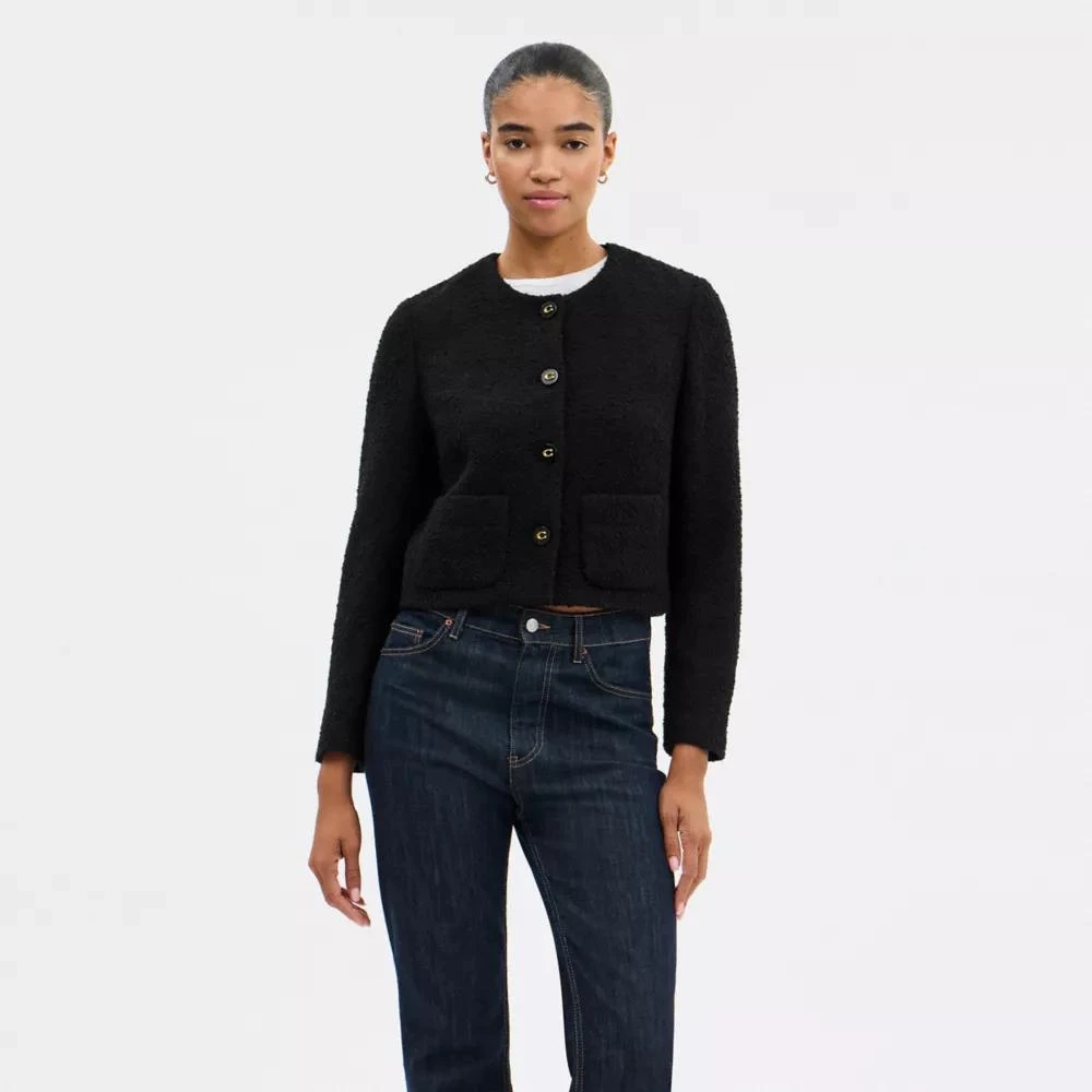 Coach Boucle Cardigan Jacket 2