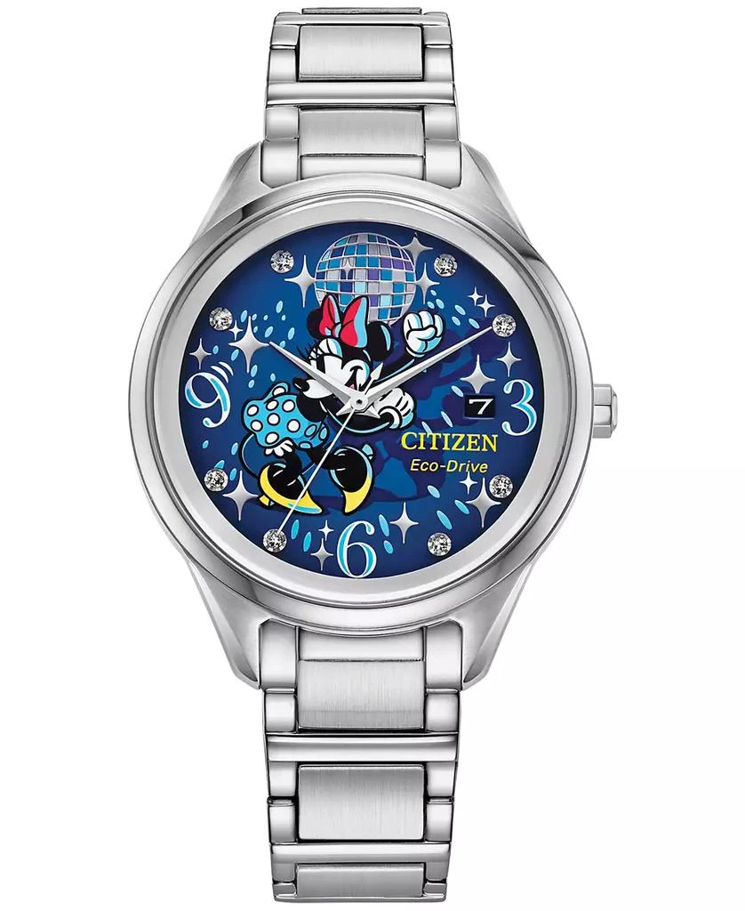 Citizen Eco-Drive Women's Disney Disco Minnie Mouse Stainless Steel Bracelet Watch 37mm 1